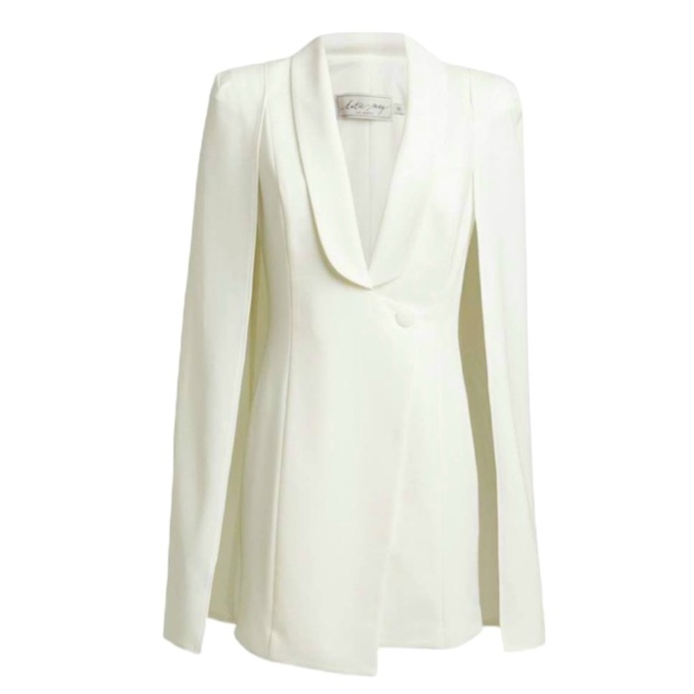 NWT Katie May Boss Lady Ivory Mini Cape Dress Size Medium Reg. $285